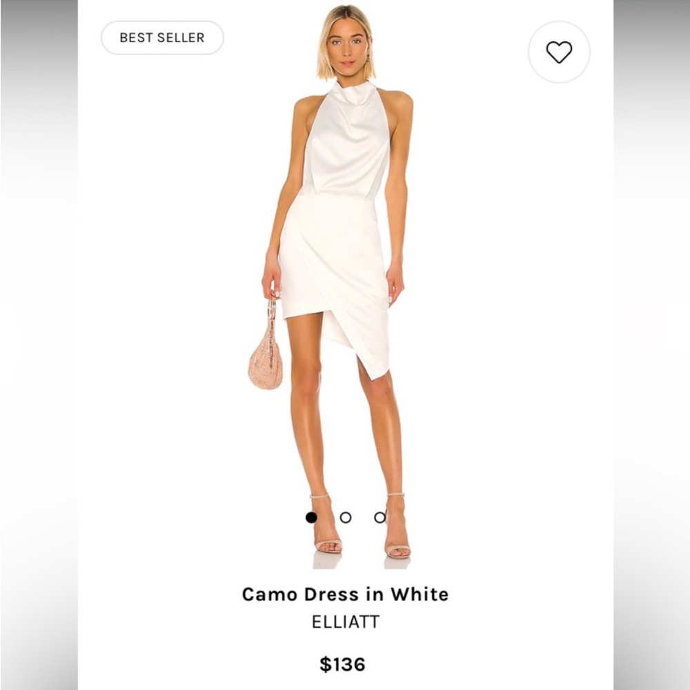 Elliatt Camo Asymmetrical Satin Cocktail Dress